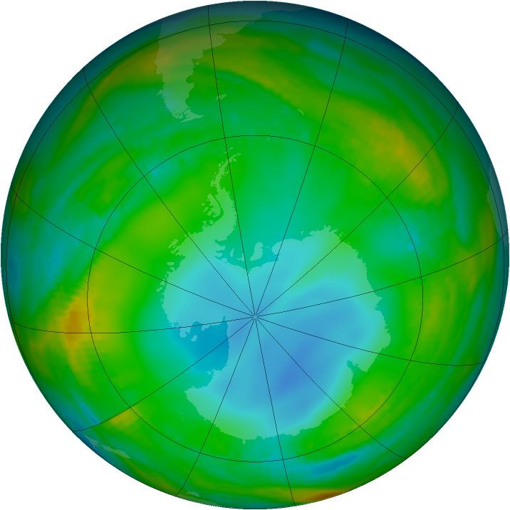 Antarctic ozone map for 08 July 1983